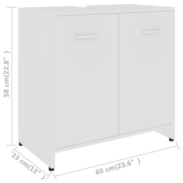 Bathroom Cabinet 60x33x61 cm Engineered Wood – White