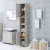 Bathroom Cabinet 30x30x183.5 cm Engineered Wood – Concrete Grey, With Handle