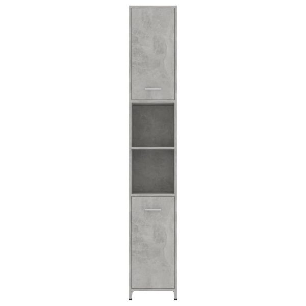 Bathroom Cabinet 30x30x183.5 cm Engineered Wood – Concrete Grey, With Handle