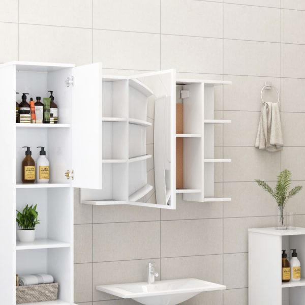 Bathroom Mirror Cabinet 80×20.5×64 cm Engineered Wood – White