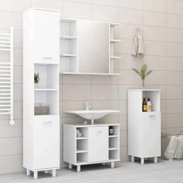 Bathroom Mirror Cabinet 80×20.5×64 cm Engineered Wood – White