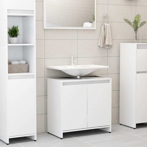 Bathroom Cabinet 60x33x61 cm Engineered Wood – White