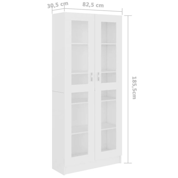 Vitrine Cabinet Engineered Wood – 82.5×30.5×185.5 cm, White