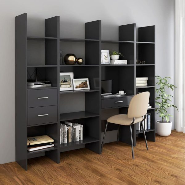 Book Cabinet 60x35x180 cm Engineered Wood – Grey