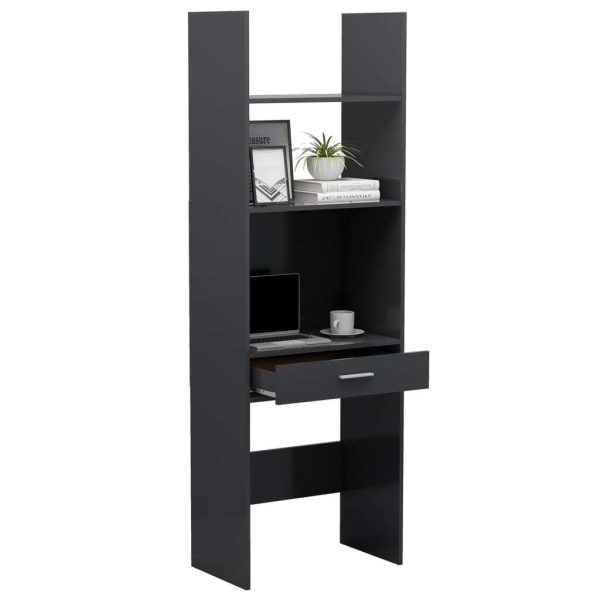 Book Cabinet 60x35x180 cm Engineered Wood – Grey