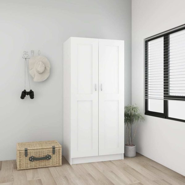 Wardrobe 82.5×51.5×180 cm Engineered Wood – White