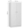 Wardrobe 82.5×51.5×180 cm Engineered Wood – White