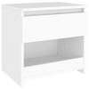 Brixton Bedside Cabinet 40x30x39 cm Engineered Wood – White, 1