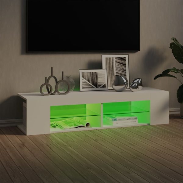 Dorchester TV Cabinet with LED Lights 135x39x30 cm – White