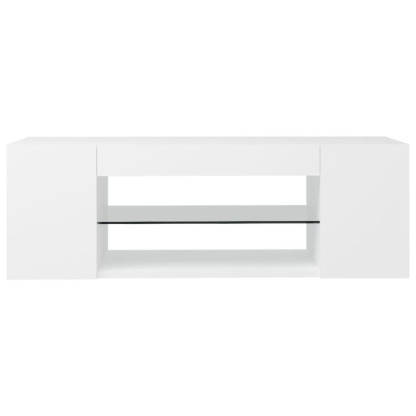 Catonsville TV Cabinet with LED Lights 90x39x30 cm – White