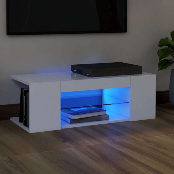 Catonsville TV Cabinet with LED Lights 90x39x30 cm