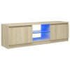 Blackfoot TV Cabinet with LED Lights – 120x30x35.5 cm, Sonoma oak