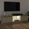 Blackfoot TV Cabinet with LED Lights – 120x30x35.5 cm, Sonoma oak