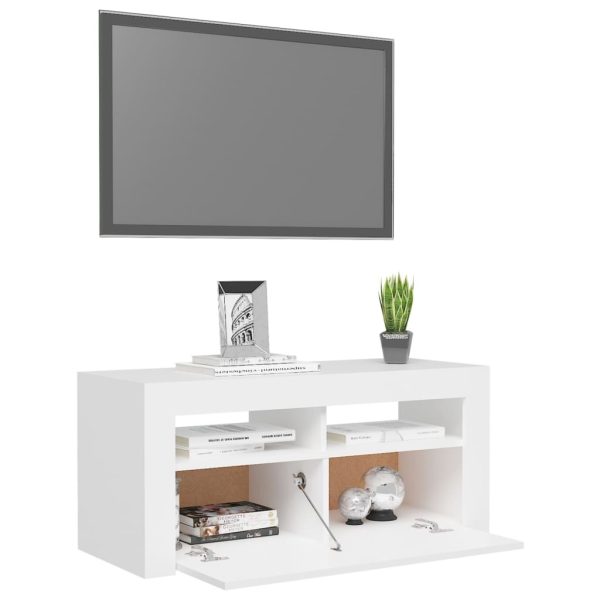 Ellon TV Cabinet with LED Lights 90x35x40 cm – White