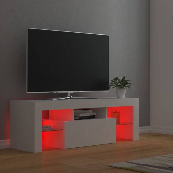 Crigglestone TV Cabinet with LED Lights 120x35x40 cm – White