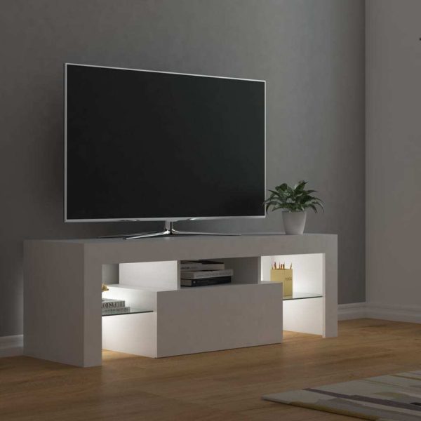 Crigglestone TV Cabinet with LED Lights 120x35x40 cm – White