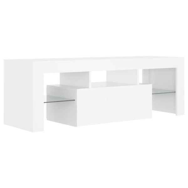 Crigglestone TV Cabinet with LED Lights 120x35x40 cm – White