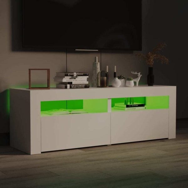 Closter TV Cabinet with LED Lights 120x35x40 cm – White