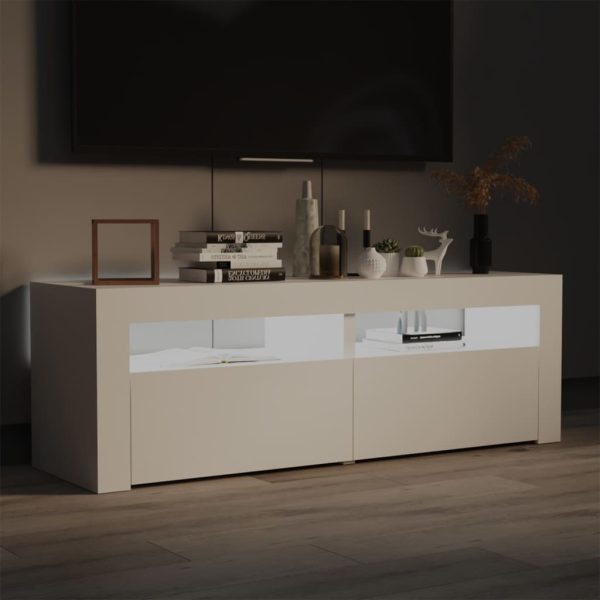 Closter TV Cabinet with LED Lights 120x35x40 cm – White