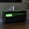 Hounslow TV Cabinet with LED Lights – 80x35x40 cm, High Gloss Black