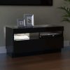 Hounslow TV Cabinet with LED Lights – 80x35x40 cm, High Gloss Black