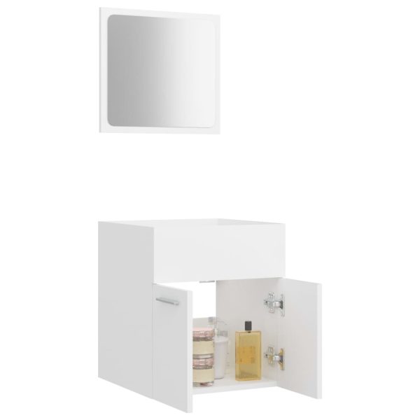 2 Piece Bathroom Furniture Set Engineered Wood – White