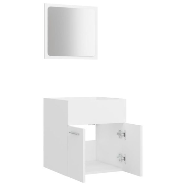 2 Piece Bathroom Furniture Set Engineered Wood – White