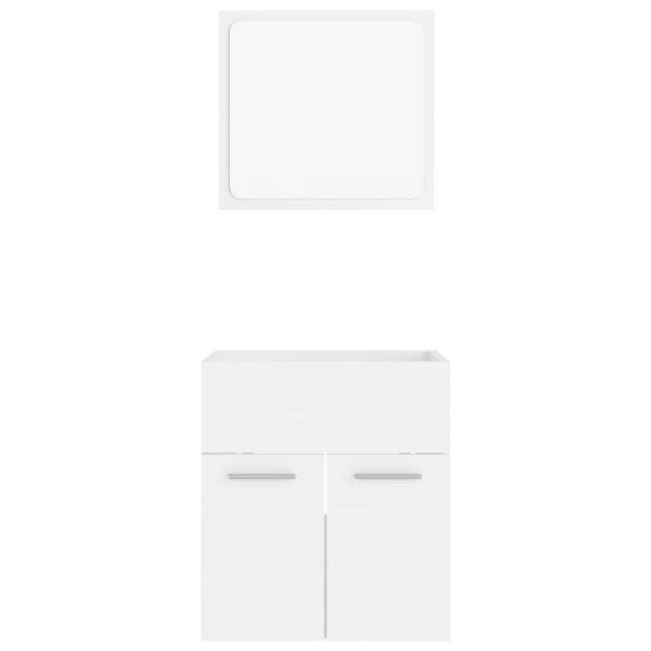 2 Piece Bathroom Furniture Set Engineered Wood – White