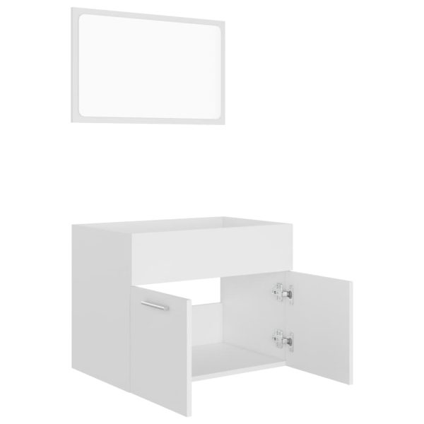 2 Piece Bathroom Furniture Set Engineered Wood – White