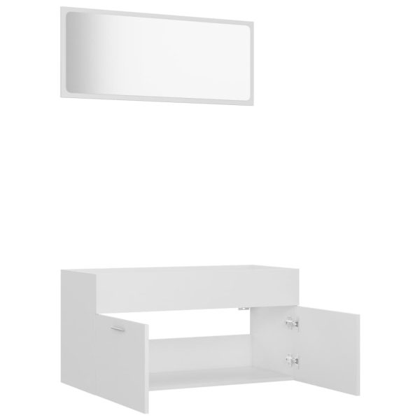 2 Piece Bathroom Furniture Set Engineered Wood – White