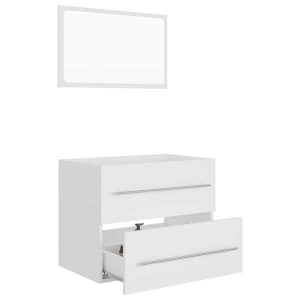 2 Piece Bathroom Furniture Set Engineered Wood – White