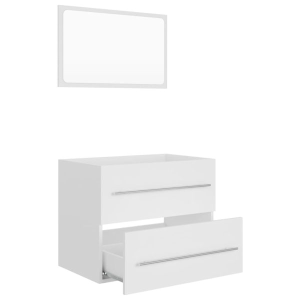 2 Piece Bathroom Furniture Set Engineered Wood – White