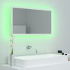 LED Bathroom Mirror 80×8.5×37 cm Acrylic – White
