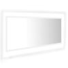LED Bathroom Mirror 100×8.5×37 cm Engineered Wood – White