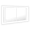 LED Bathroom Mirror Cabinet 90x12x45 cm – White