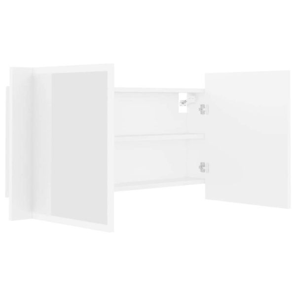 LED Bathroom Mirror Cabinet 90x12x45 cm – White