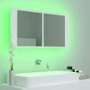 LED Bathroom Mirror Cabinet 90x12x45 cm – White