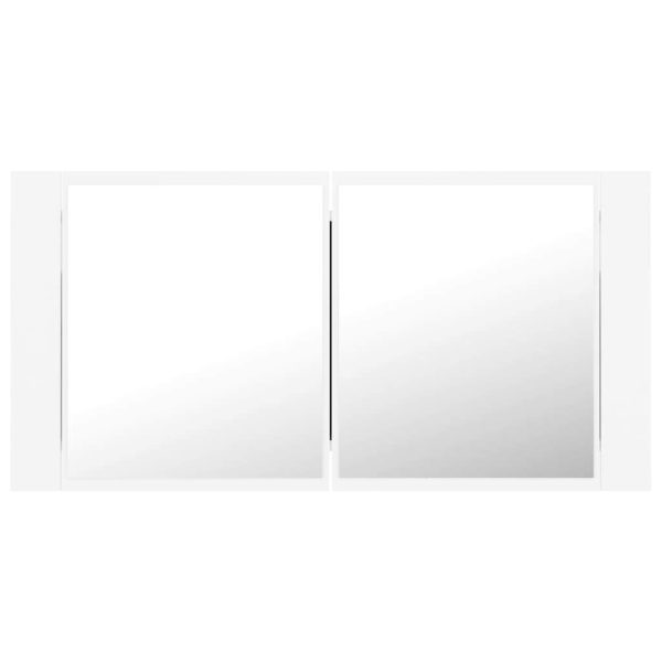 LED Bathroom Mirror Cabinet 90x12x45 cm – White