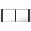 LED Bathroom Mirror Cabinet 100x12x45 cm – Grey
