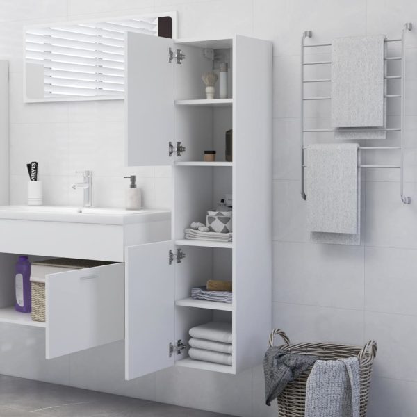 Bathroom Cabinet 30x30x130 cm Engineered Wood – White