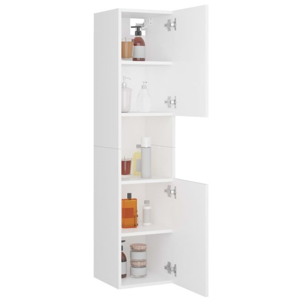 Bathroom Cabinet 30x30x130 cm Engineered Wood – White