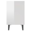 Cheshunt Bed Cabinet with Metal Legs 40x30x50 cm – High Gloss White, 1