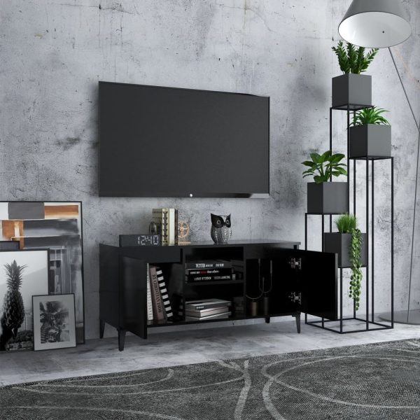 Bingley TV Cabinet with Metal Legs 103.5x35x50 cm – Black
