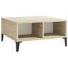 Coffee Table 60x60x30 cm Engineered Wood – White and Sonoma Oak