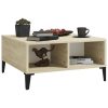Coffee Table 60x60x30 cm Engineered Wood – White and Sonoma Oak