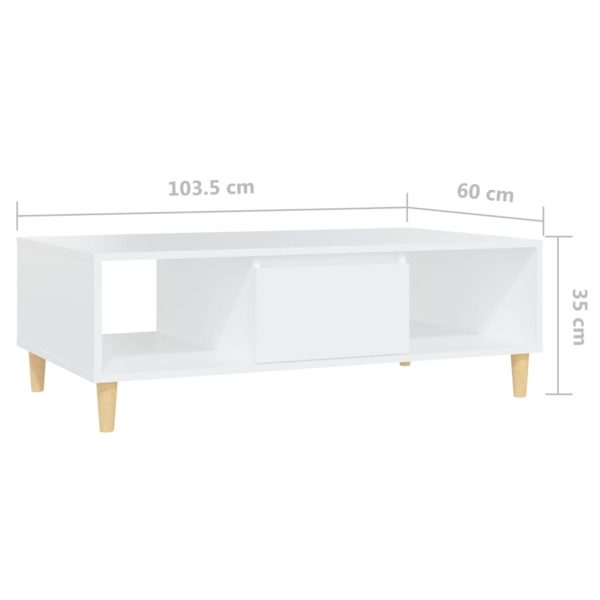 Coffee Table 103.5x60x35cm Engineered Wood – White