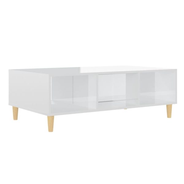Coffee Table 103.5x60x35cm Engineered Wood – High Gloss White