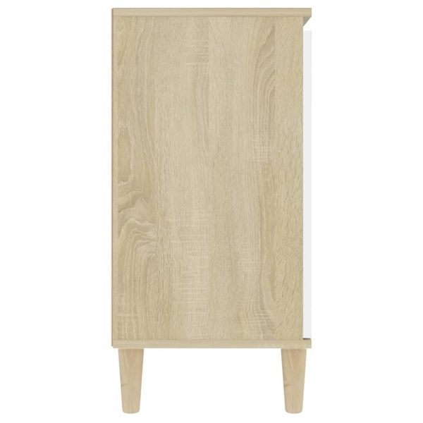 Sideboard 103.5x35x70 cm Engineered Wood – White and Sonoma Oak