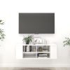 Corte Wall-Mounted TV Cabinet 102x35x35 cm Engineered Wood – High Gloss White