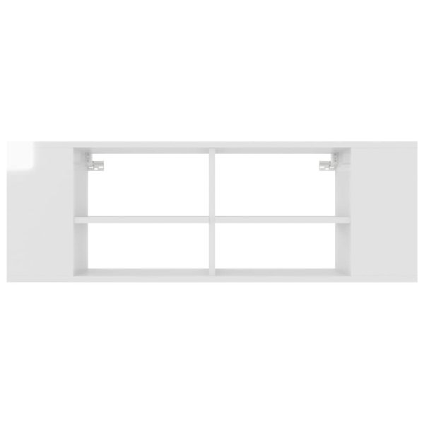 Corte Wall-Mounted TV Cabinet 102x35x35 cm Engineered Wood – High Gloss White